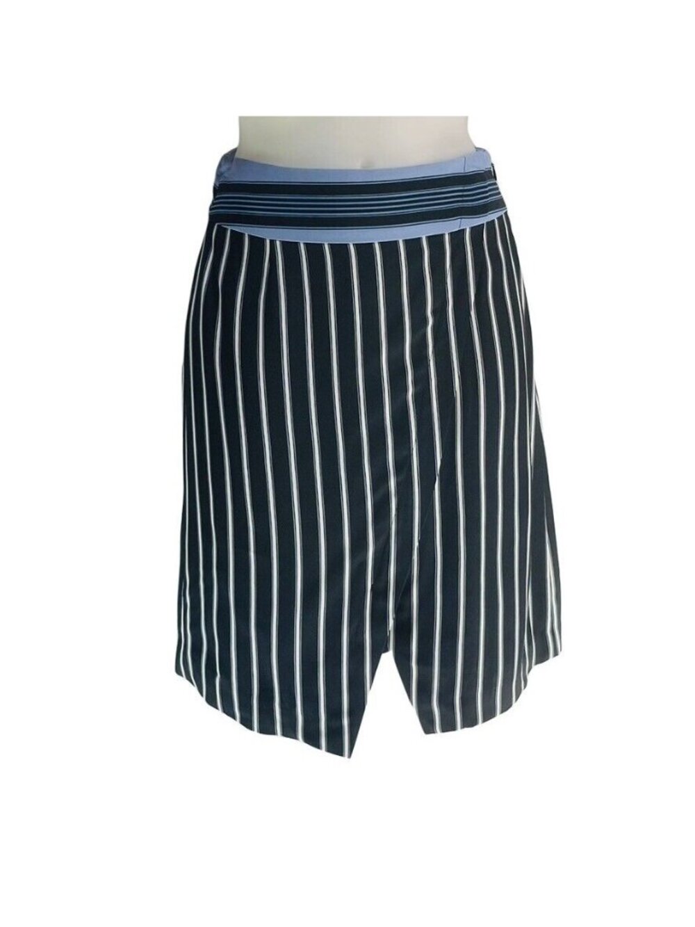 Ann Taylor Loft Womens Striped A-Line Skirt Size 0 Black & Blue - Picture 7 of 7